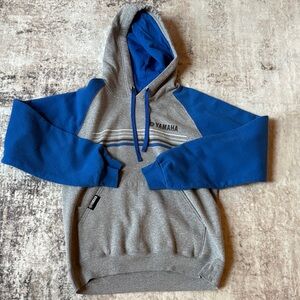 Yamaha Men's Blue and Gray Hoodie
